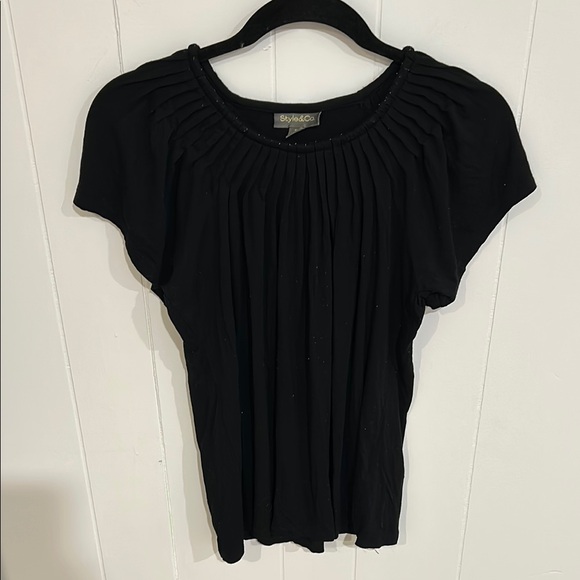 STYLE & CO Black Women's Top MP - Picture 1 of 3
